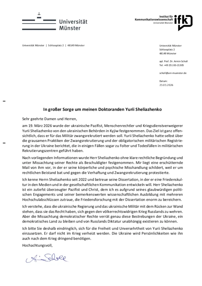 Unterstützung Sheliazhenko